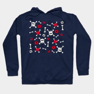 Skulls And Bones and Broken Hearts Doodles Hoodie